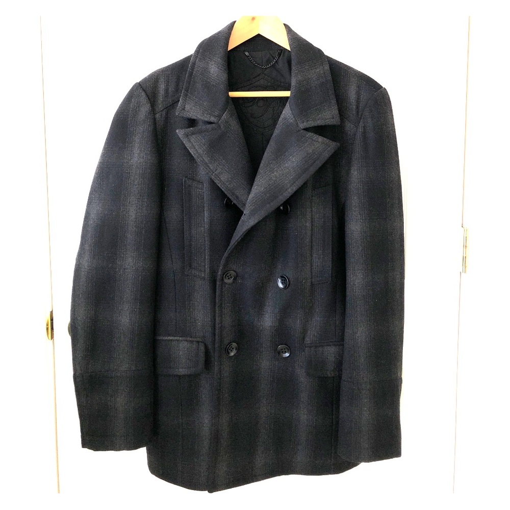 Black Rivet wool pea coat
